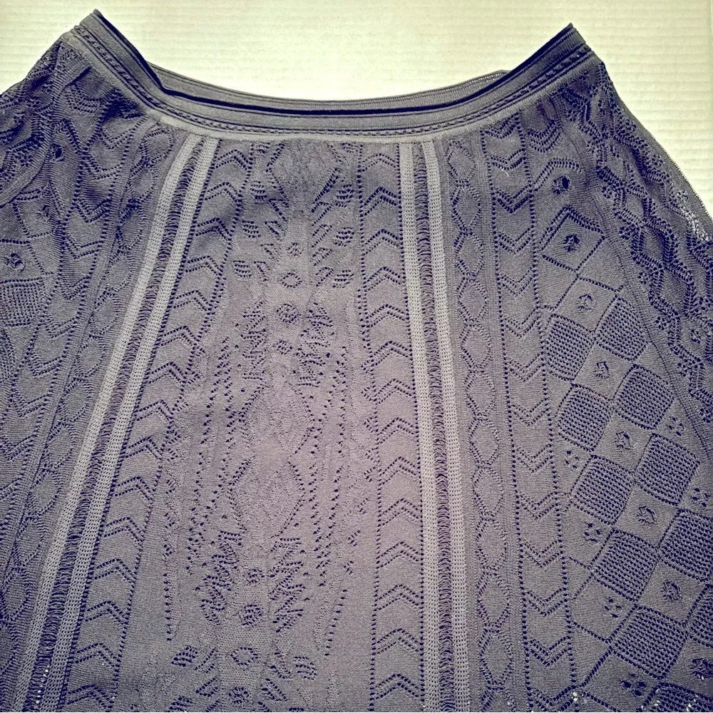 ROBERTO CAVALLI black A-line knit mini skirt Lace hem luxury Italian designer M